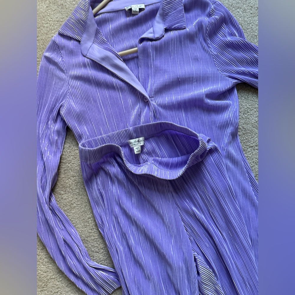 Purple Ribbed Lounge Set - Picture 3 of 3